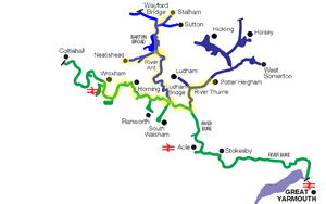 Map of Northern Broads rivers